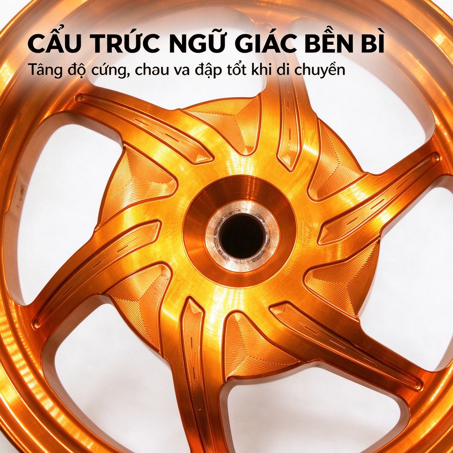 Honda GIORNO 125 Five-Point Star CNC Aluminum Wheel Rim - Bright Orange