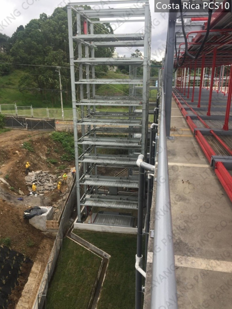 Costa Rica - 10 level vertical lifting parking system - 80 car spaces