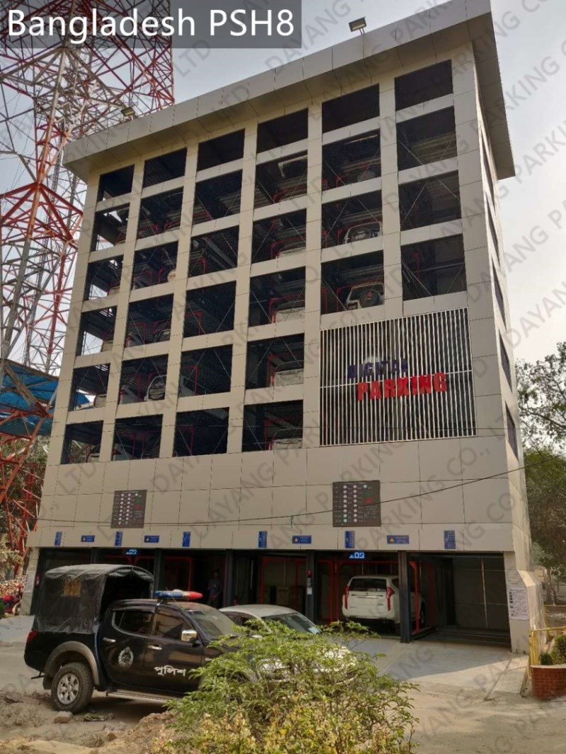 Bangladesh - 8 level puzzle parking system - 34 car spaces