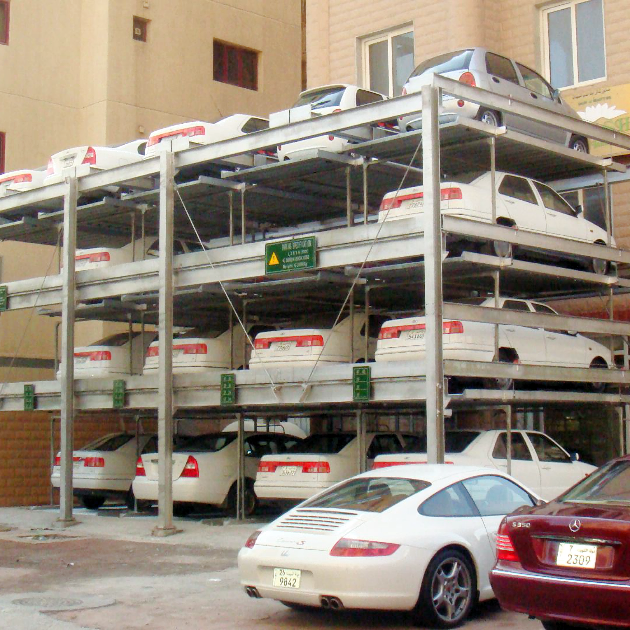 Kuwait - 4 level puzzle parking system - 51 car spaces