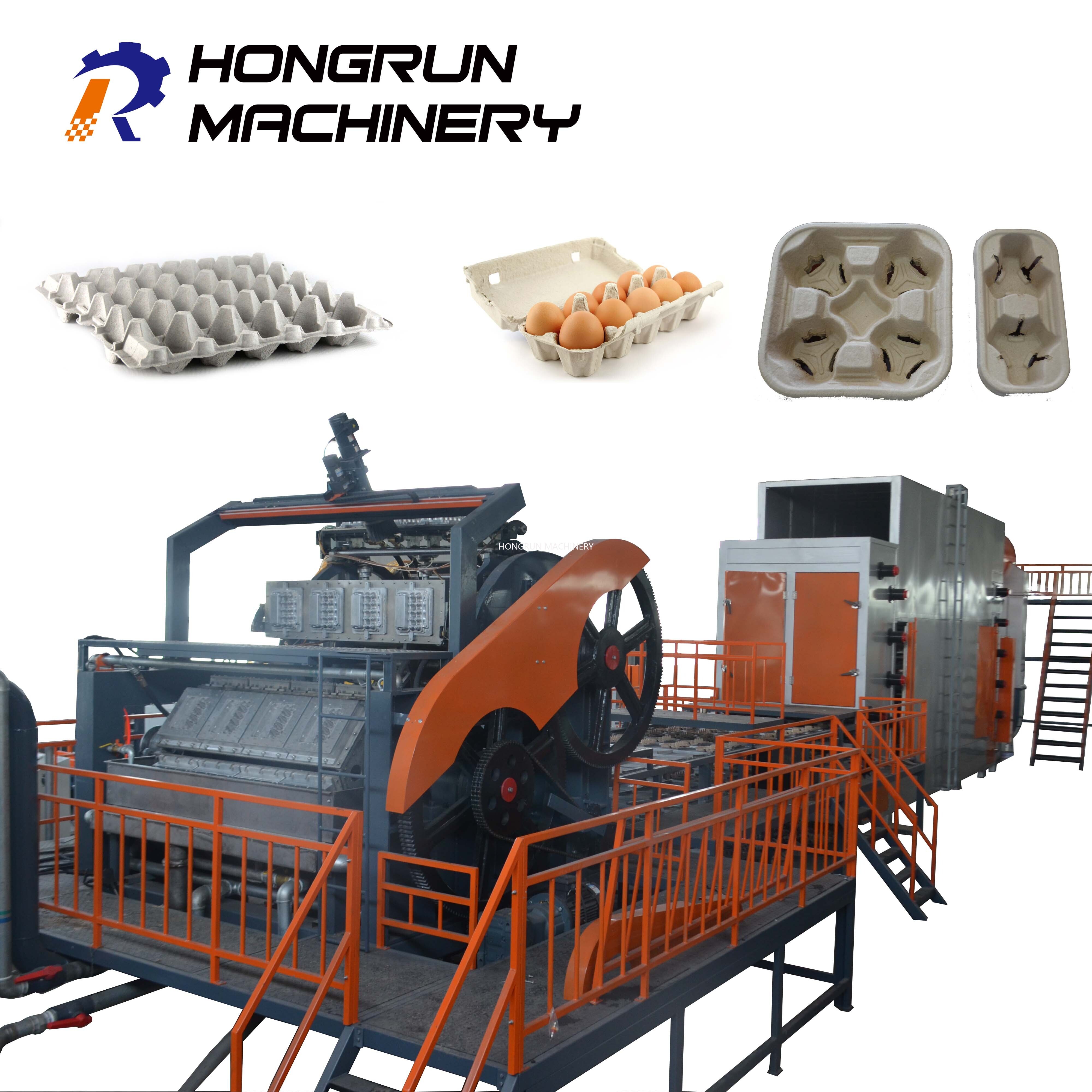 Double rotary egg tray machine