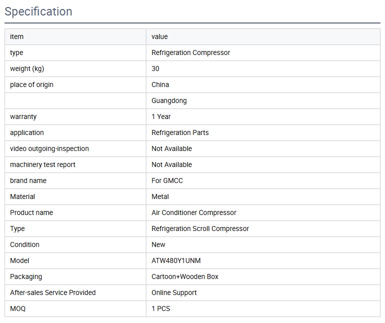 21b32f03-5b8a-48be-ba36-d07f132e8e2e Wholesale New for TOSHIBA GMCC ATW480Y1UNM ATW510Y1UNYA R410 380V 50HZ Refrigeration Compressor With High Quality
