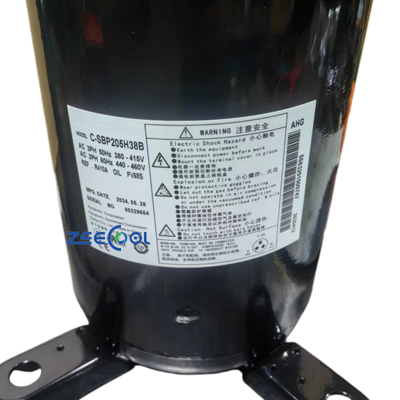 Panasonicc Scroll Compressors Models 6HP R410A C-SBP205H38B C-SBP160H38B C-SBP170H38B Series for Air Conditioning Systems
