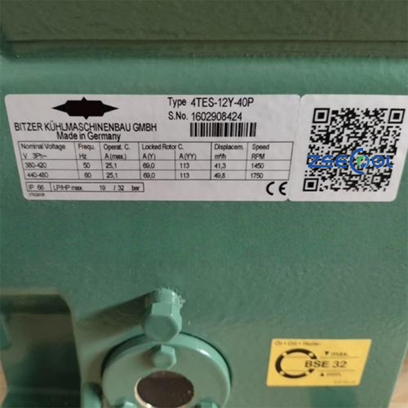 5 Bitzer Semi Hermetic Piston Refrigeration Compressor 4DES-7Y 4TES-9Y 4DES-5Y 4TES-12Y Air-Cooled Condensing Unit for Cold Rooms