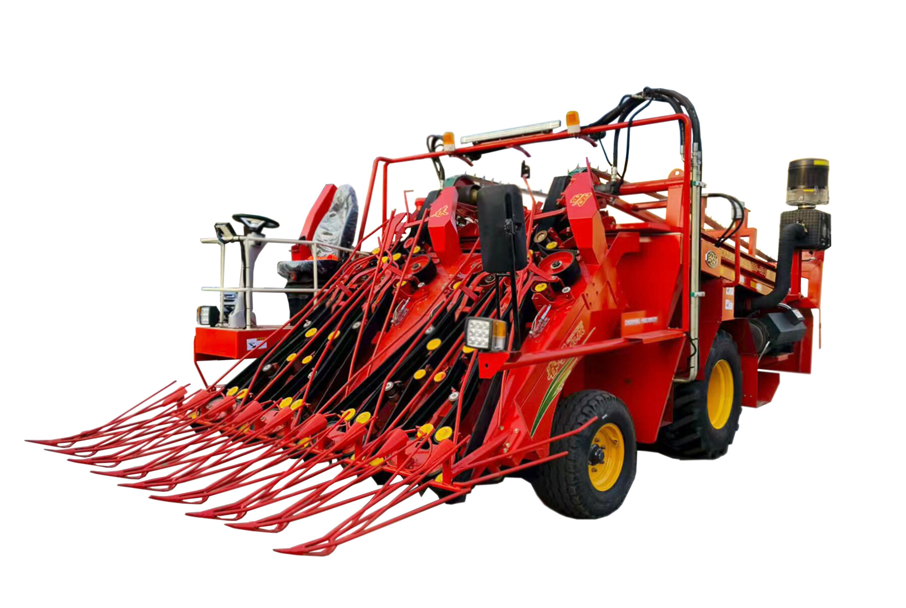 Self-propelled flax harvester (flax pulling)