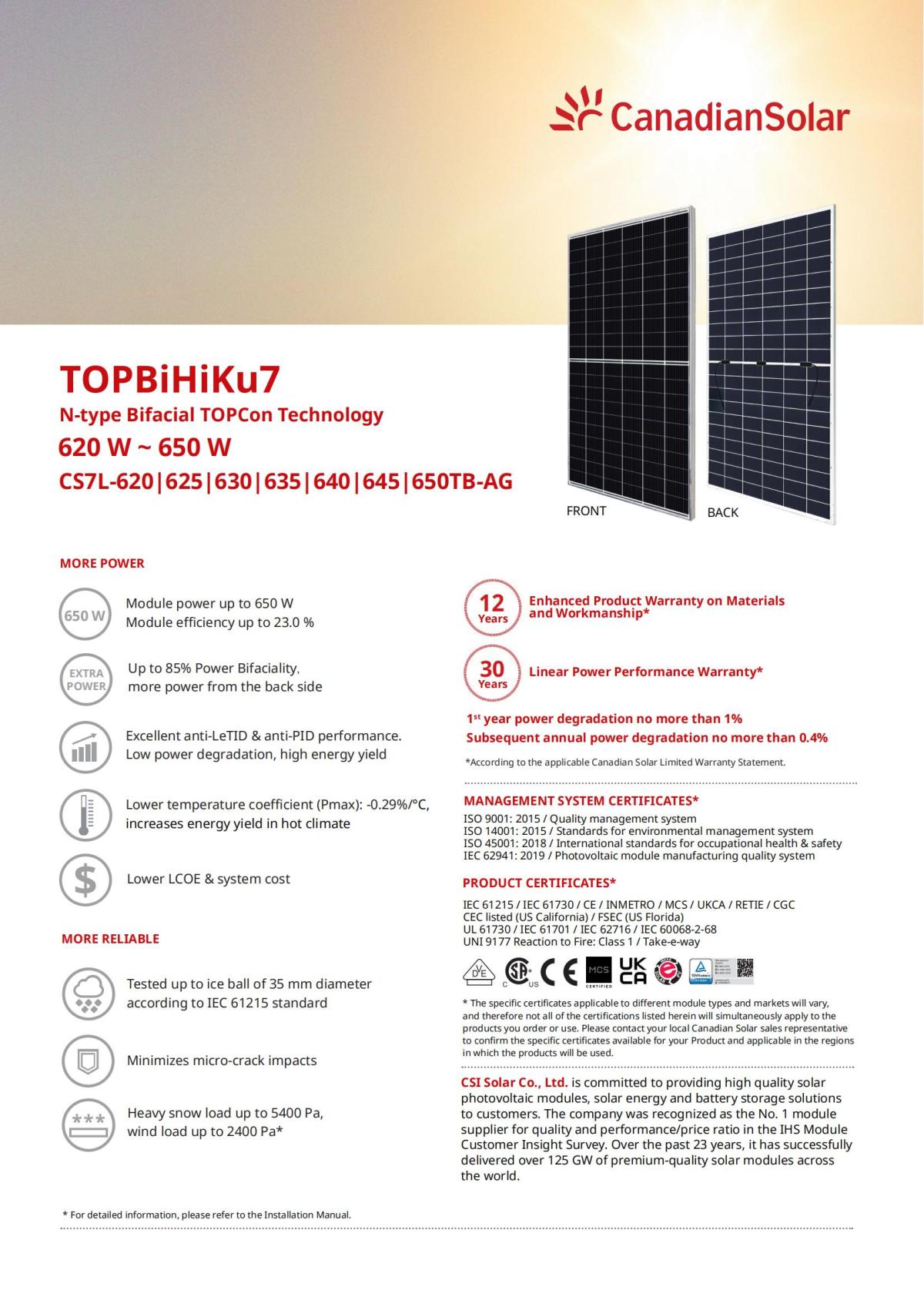 CS-Datasheet-TOPBiHiKu7_CS7L-TB-AG_v1.8_EN_00.jpg TOPBiHiKu7 N-type Bifacial TOPcon Technology 620 W~650 W