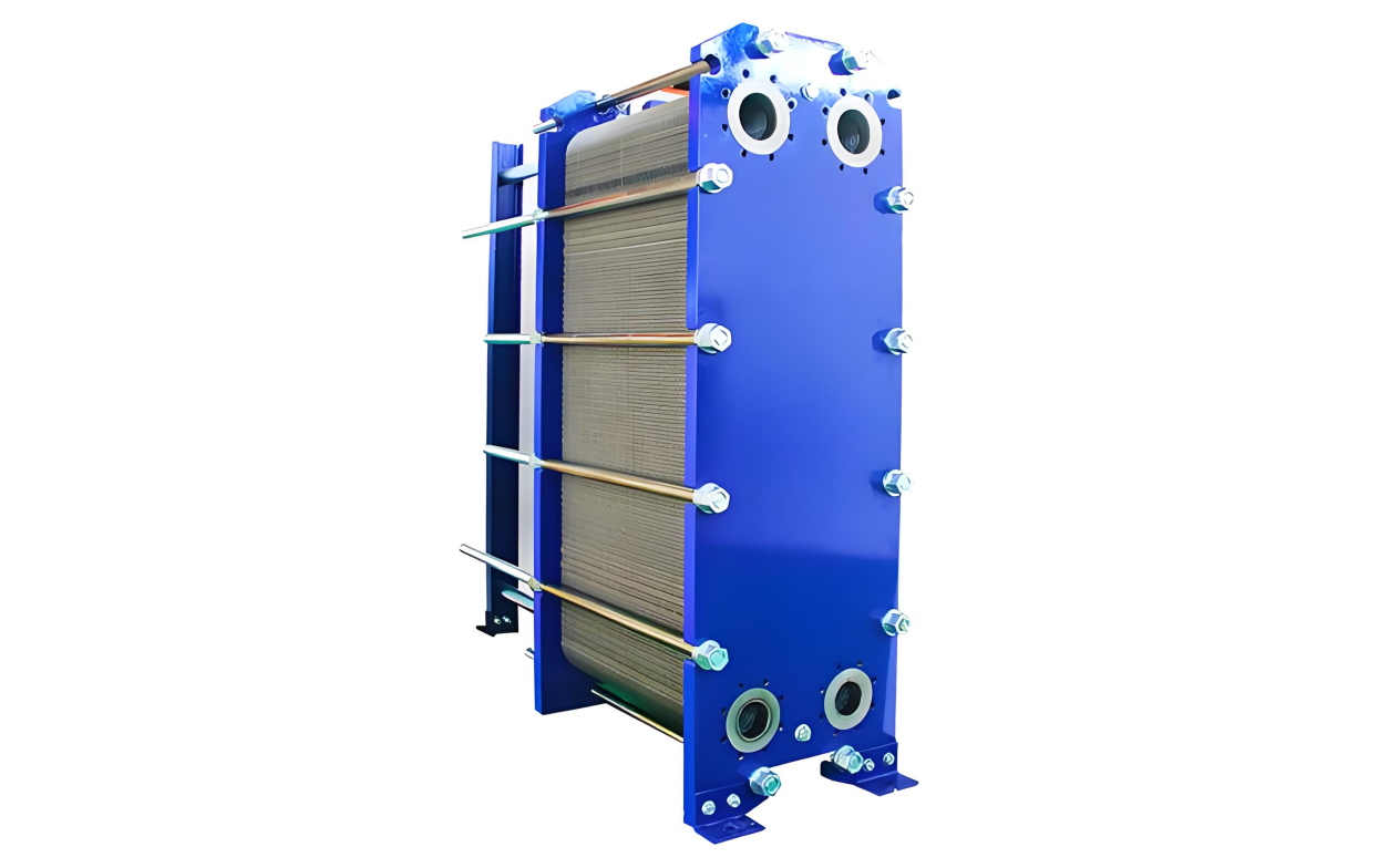 A wide channel plate heat exchanger designed by KDP for a tropical fruit concentrate processing system.