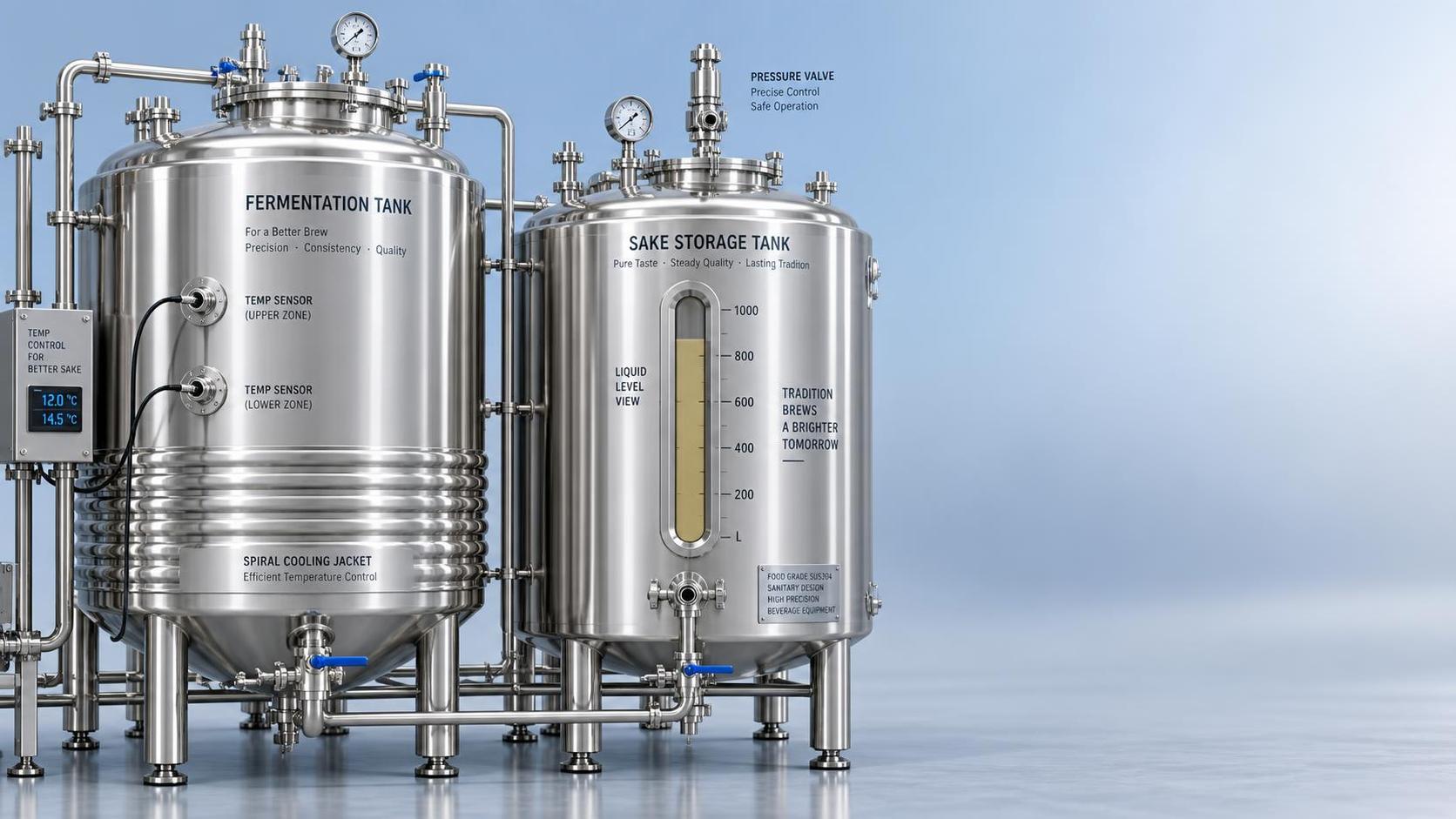How to Configure Fermentation and Sake Tanks for Optimal Yield and Flavor Stability: A Process Engineering Framework Based on Wort Gravity, Yeast Strain, and Temperature Profile