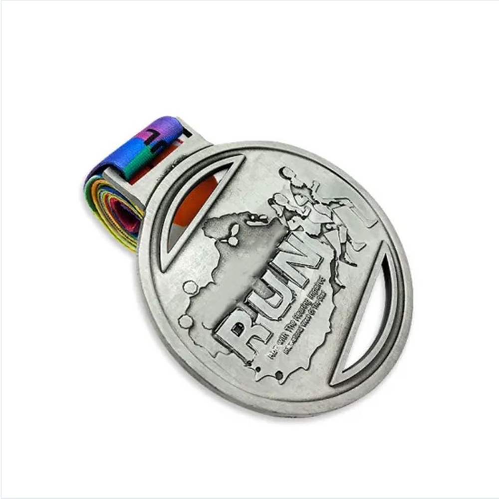 Customized sports medals for gymnastics and dance, featuring UV screen printing and embossed design; ideal for business gifts.