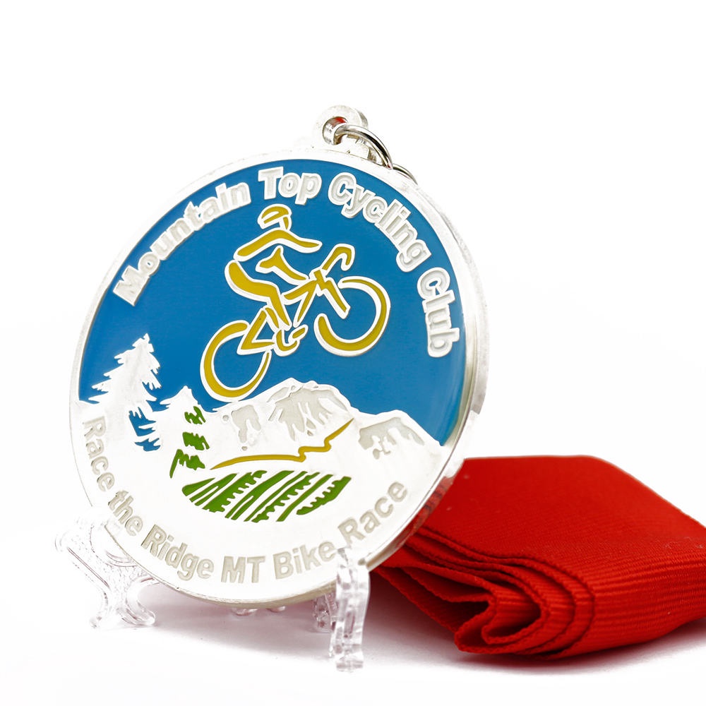 Custom sustainable wooden bicycle medal logo engraving sports award blank bicycle racing wooden medal