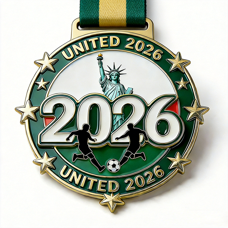 Customized World Gold Medal Series Football Match League Champion Home Decor Die-cast Offset Printed Coins Crafts Fan Souvenirs
