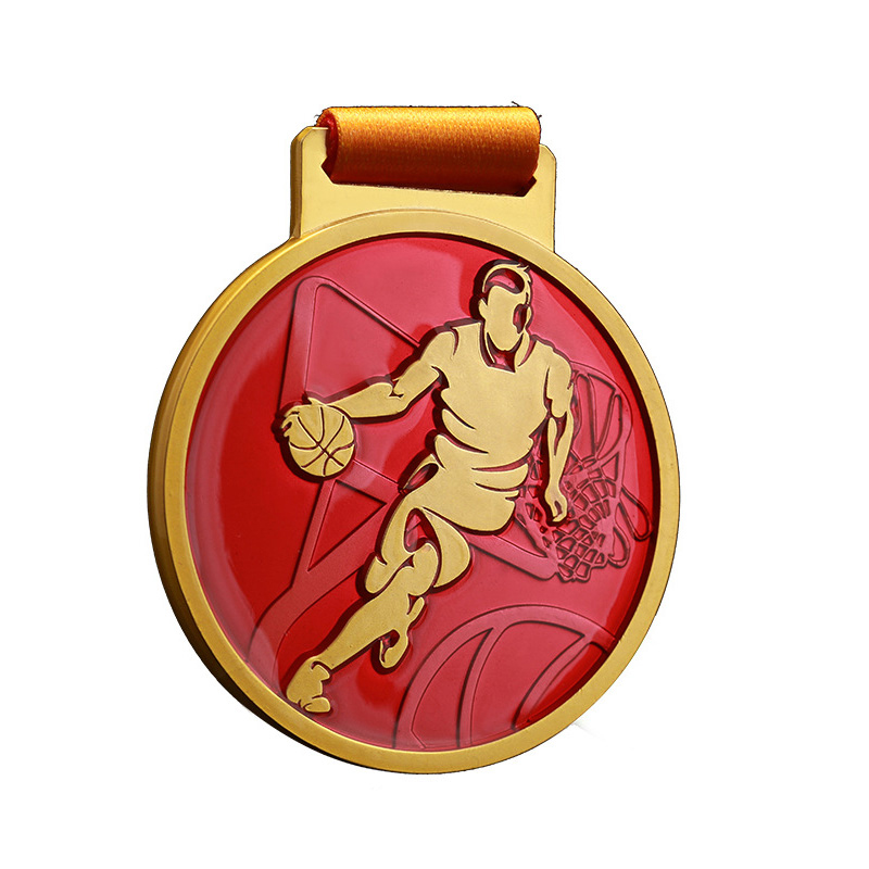 Basketball League Medal - Cool Lightning Design Race Completion Commemorative Plaque