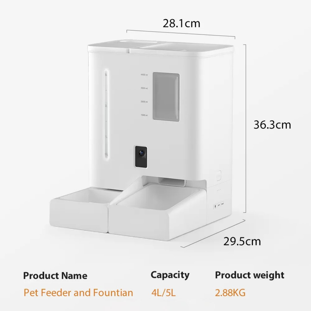 OEM 5L Dry food Smart Feeder+4L Waterer fountain Combo GFD21 Series | IoT Pet Tech Manufacturer