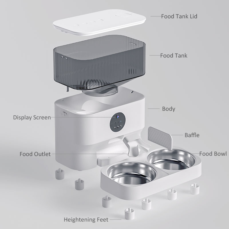 7L Big Capacity Dual Bowl 2 Dog Cat Pets Smart Feeder 1080P Camera Dry Food Single Bowl  GFD25 Series