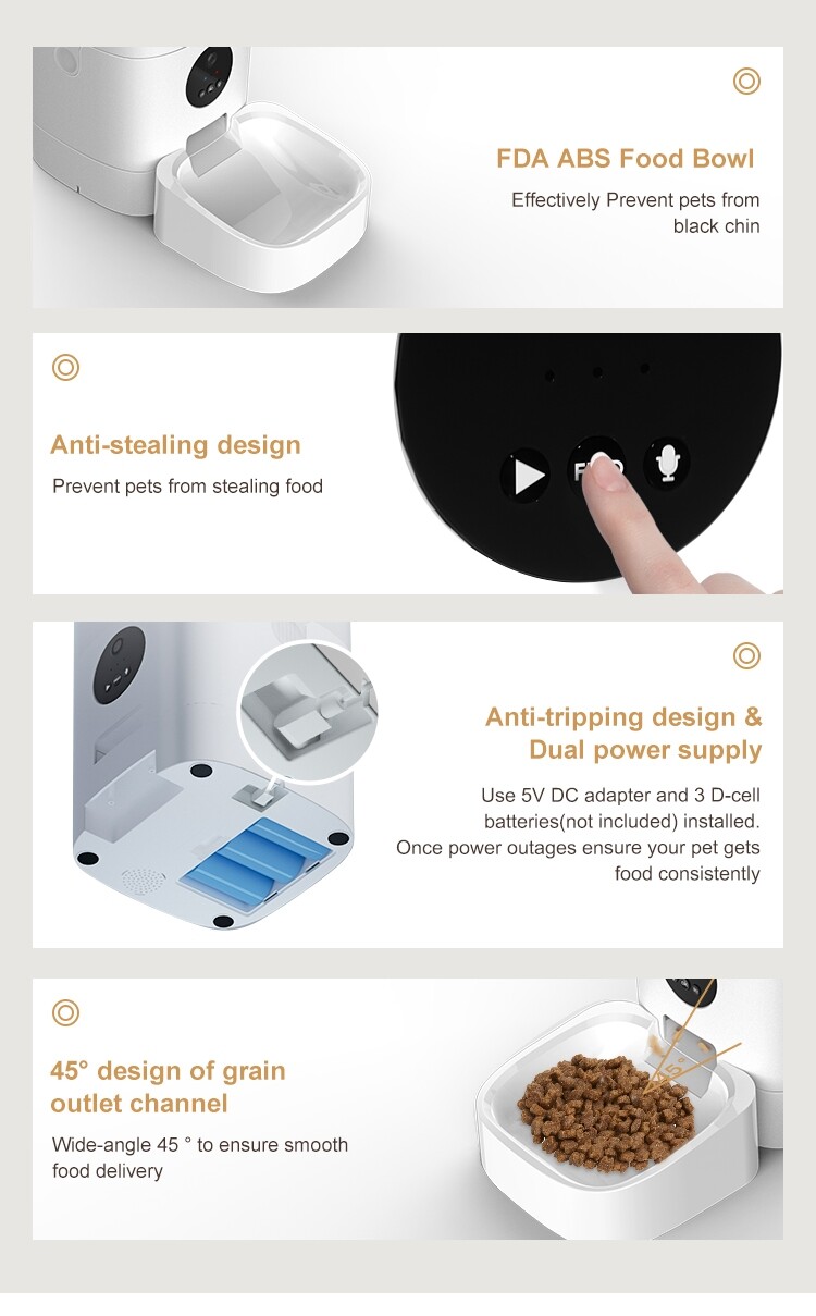 7L Big Capacity Dual Bowl 2 Dog Cat Pets Smart Feeder 1080P Camera Dry Food Single Bowl  GFD25 Series