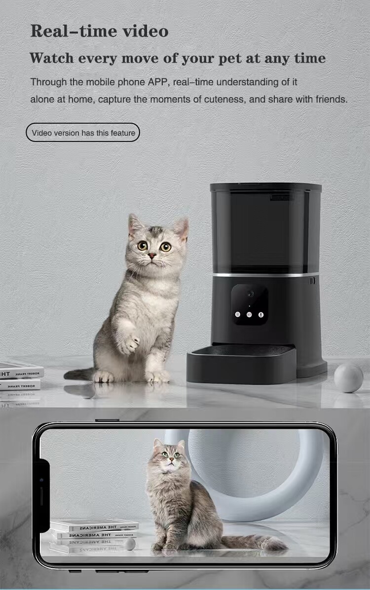 6L SUS304 bowl Commercial Pet Smart Feeder With 2MP 1080P Camera WiFi Tuya APP Remote Control GFC12 Series