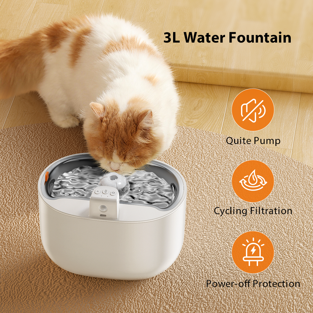 3L Smart Pet Water Dispenser with APP Control & Motion Sensor GWD35/35W | OEM/ODM for Pet Retailers & Veterinary Clinics