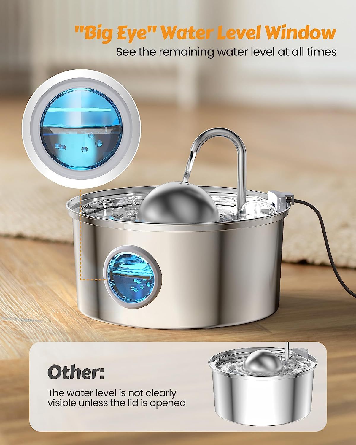3.2L All SUS304 Smart Pet Water Fountain with 