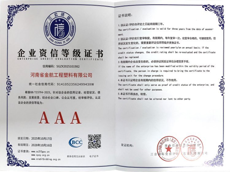 AAA Enterprise Credit Rating Certification.