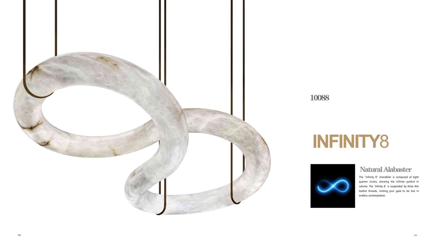 INFINITY8 Natural Alabaster Infinity-Sign Chandelier 10088 INFINITY8 Natural Alabaster Infinity-Sign Chandelier 10088