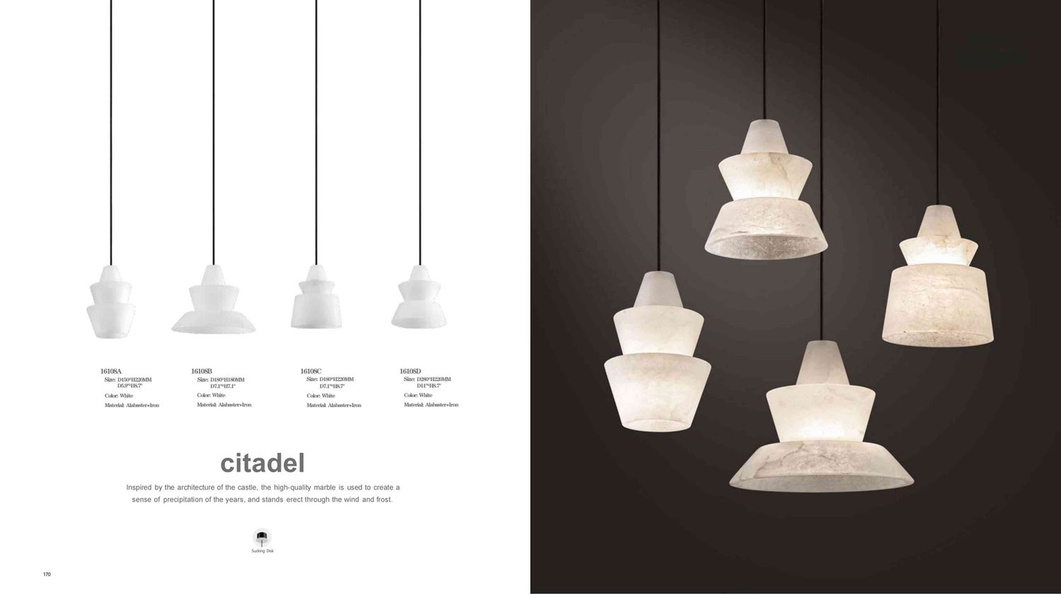 16108 citadel Alabaster Pendant A/B/C/D - 4 Sizes