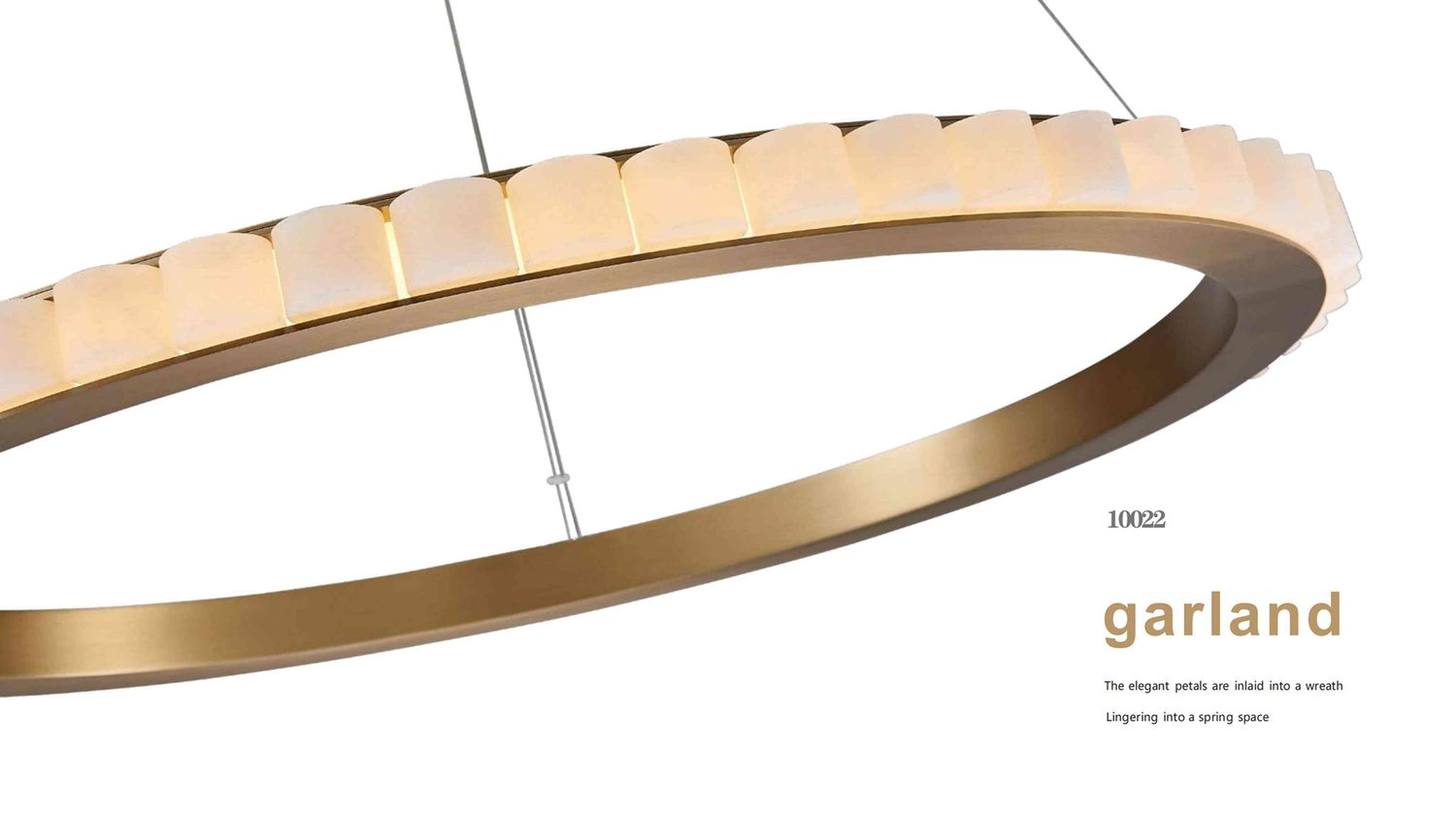10022 garland Alabaster Ring Chandelier - Single/Six Rings