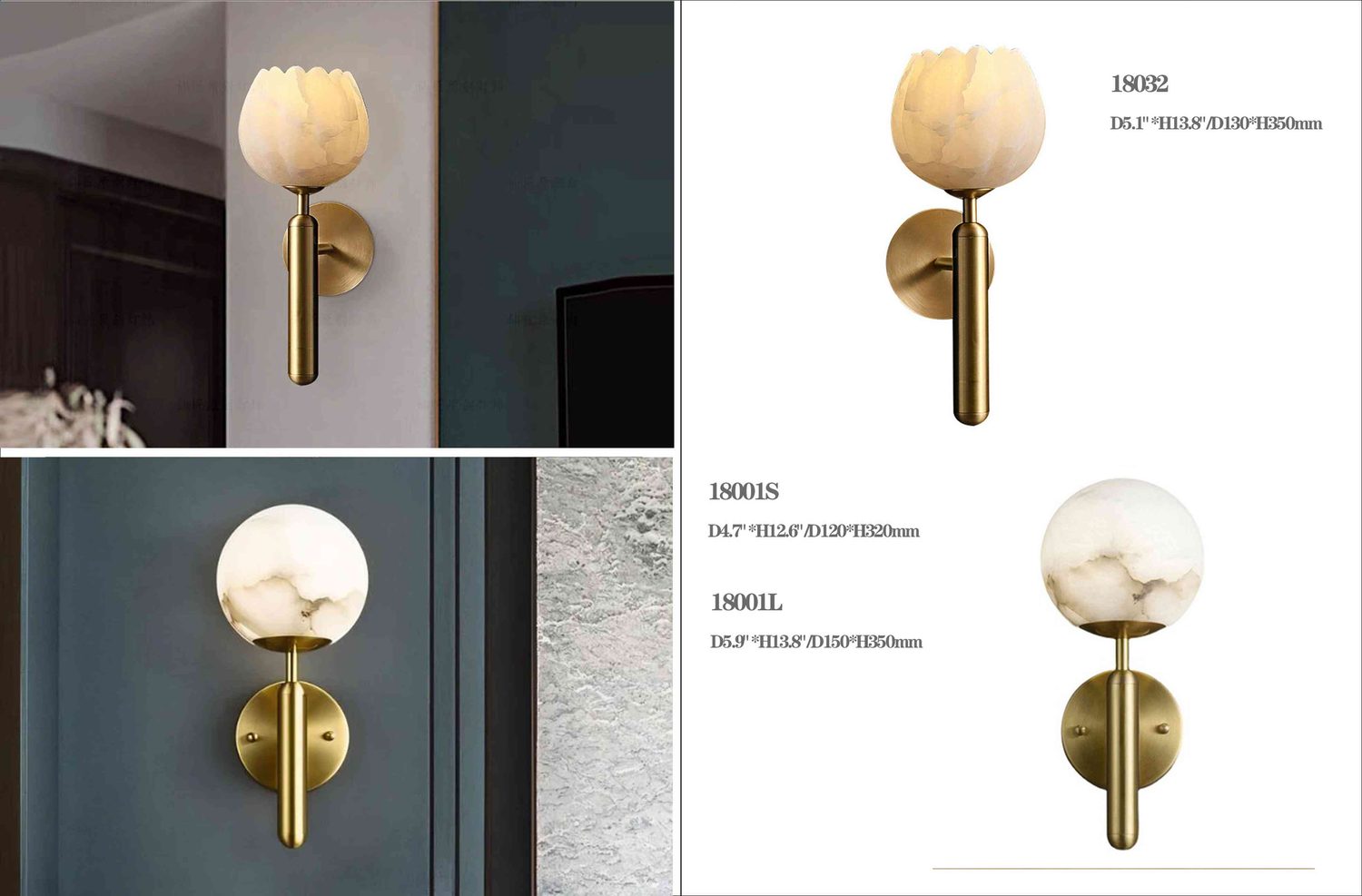 18032 & 18001 Alabaster Pendant - 120-150mm Warm Shades