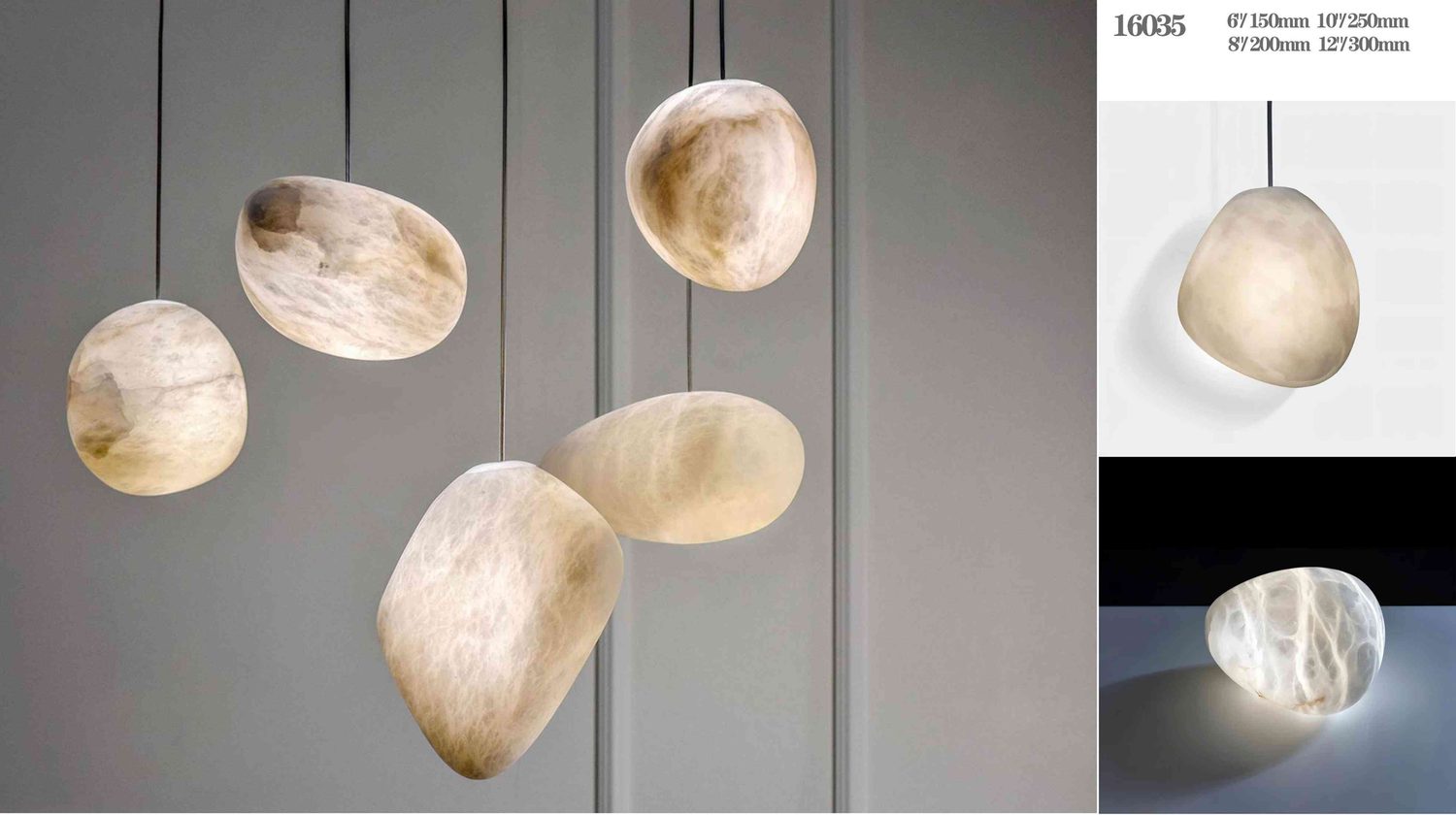 16035 Linear Alabaster Pendant - 150/200/250/300mm