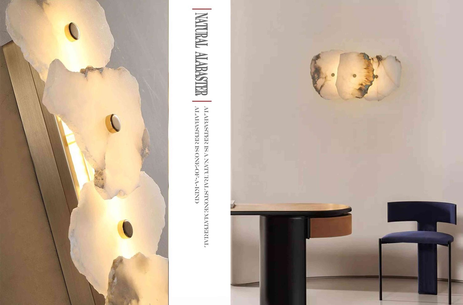 10010 Natural Alabaster Pendant L/S - D800/D600 Warm Stone