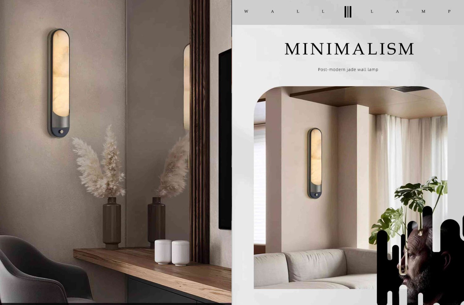 18013 MINIMALISM Marble Wall Lamp S/L - Post-Modern Jade