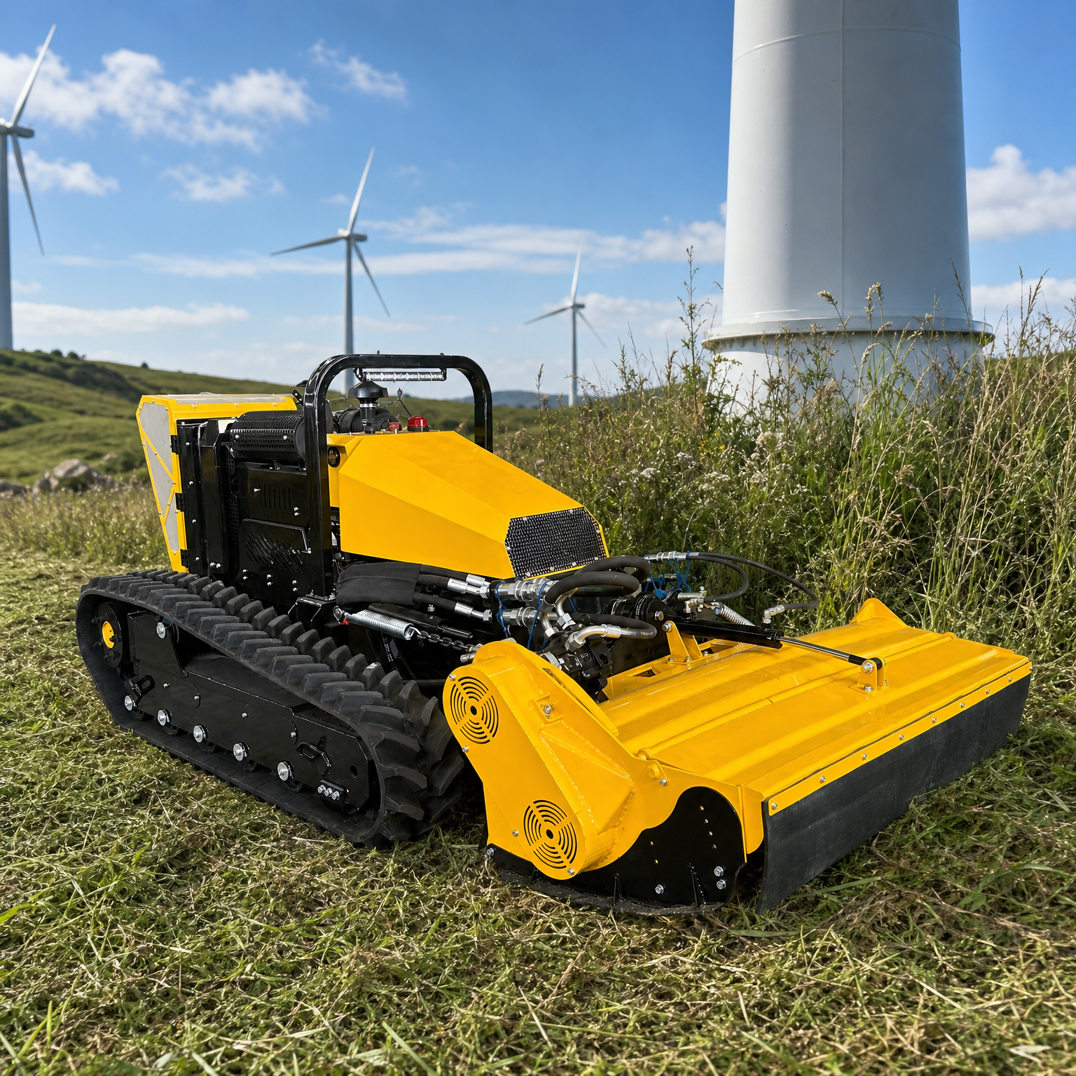 Self Propelled Remote Control Grass Mower Heavy Duty Tracked RC Machine