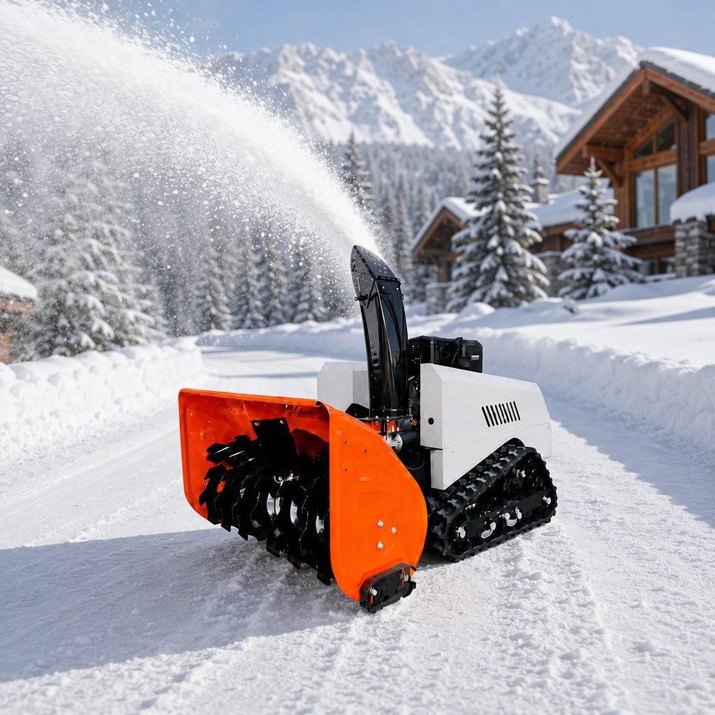 Woer 1000T-Pro Remote Control Snow Thrower | 15HP 420cc Tracked RC Snow Blower, 100cm Clearing Width, 60cm Depth, 800m Remote Range