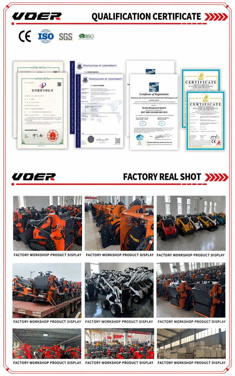 10 认证车间 Voer S360 迷你滑移装载机,紧凑型,880kg,汽油动力