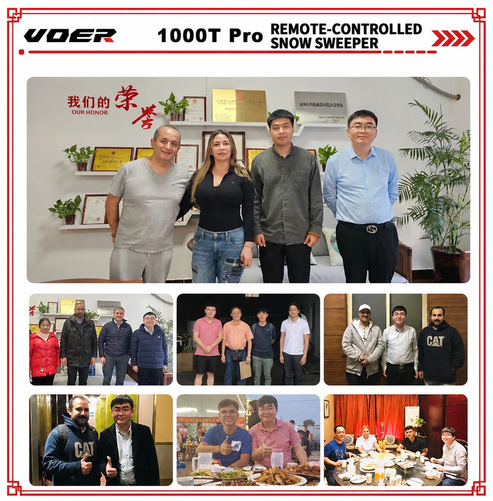 VOER 1000T-Pro 遥控扫雪机——适用于坡地和共用道路，控制距离达 500 米