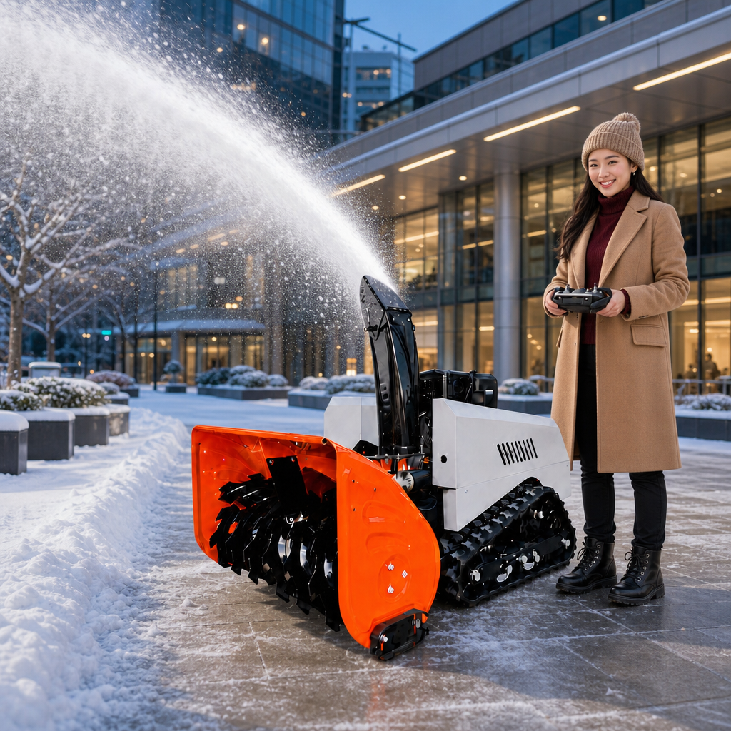 VOER 1000T-Pro 履带式扫雪机 - 宽度100 cm，深度60 cm，15 HP Loncin