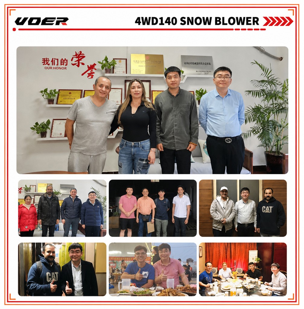 VOER 4WD140 驾驶式扫雪机 - 三种附件、封闭式驾驶室、全时四驱