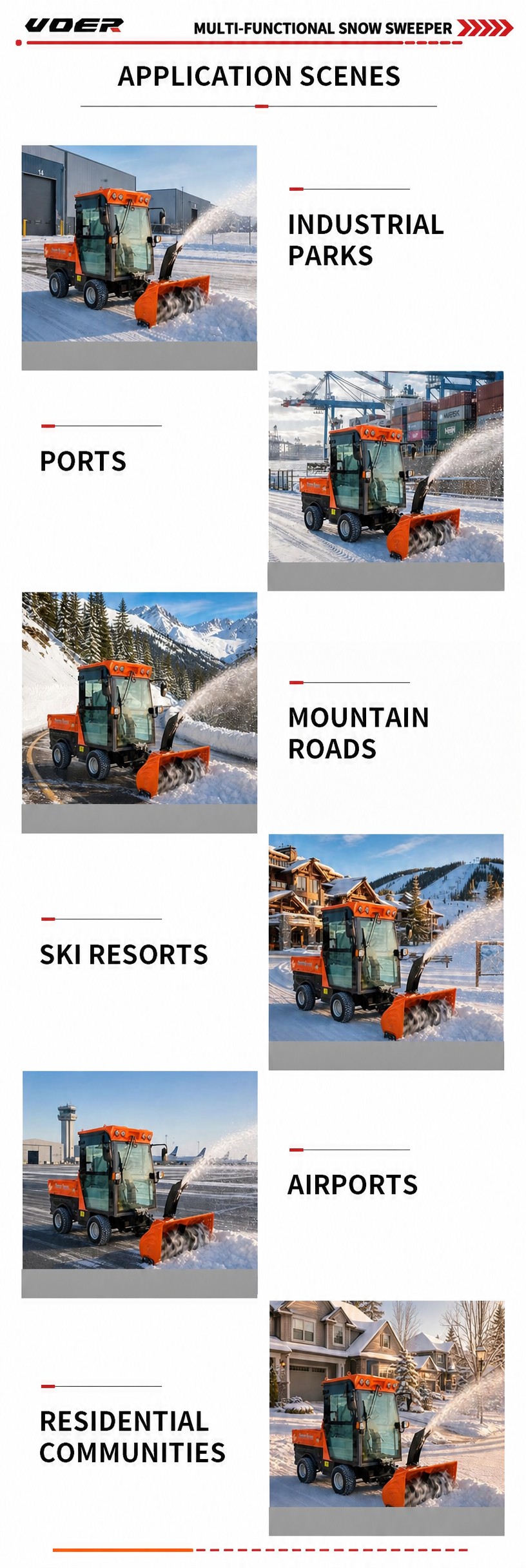 08 VOER 4WD140 驾驶式扫雪机 - 1,400 mm 清扫宽度,1,500 mm 推雪宽度,25 HP
