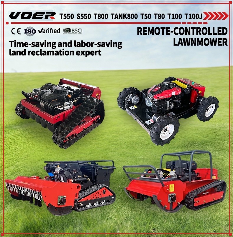 VOER T100J 遥控履带式割草机 – 15 HP 混合动力，1,000 mm 割幅