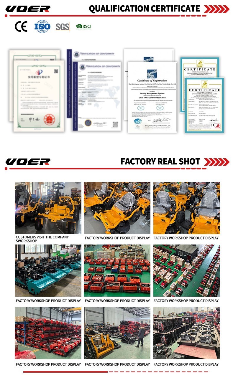 VOER T100J 履带式遥控割草机——400 m 控制范围，20-200 mm 割草高度，适用于斜坡和堤岸