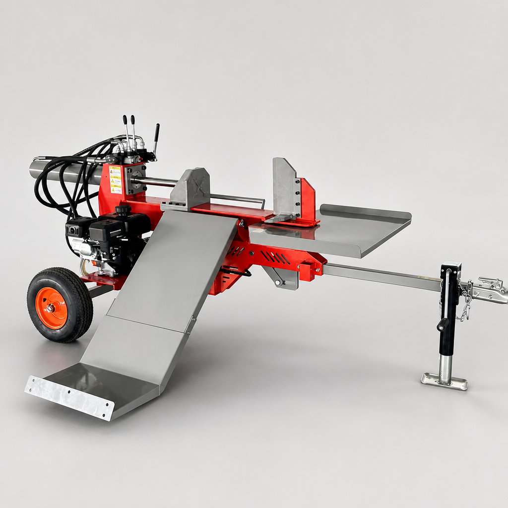 VOER 35 Ton Horizontal Hydraulic Log Splitter with Auto Lift Wedge for Firewood Splitting