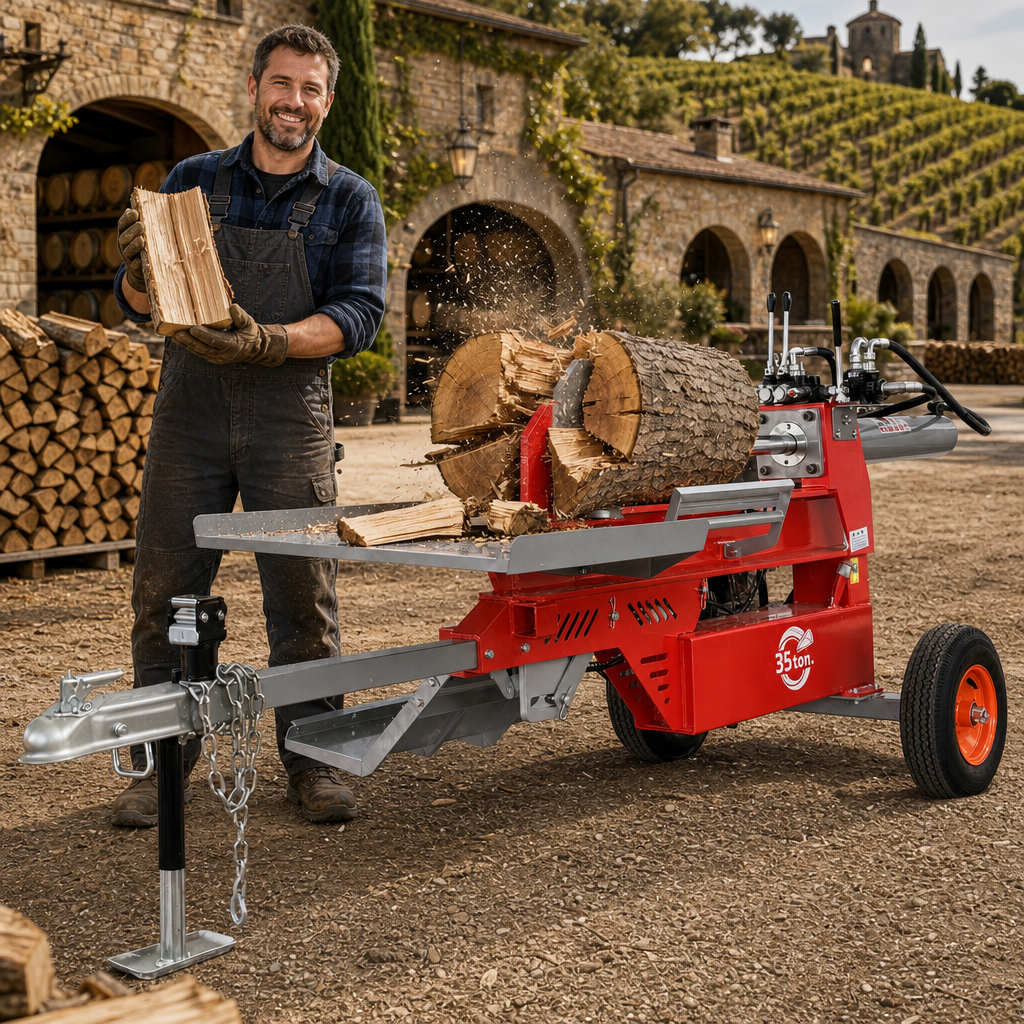 LOG SPLITTER ONE OPERATOR, SEVERAL SITES