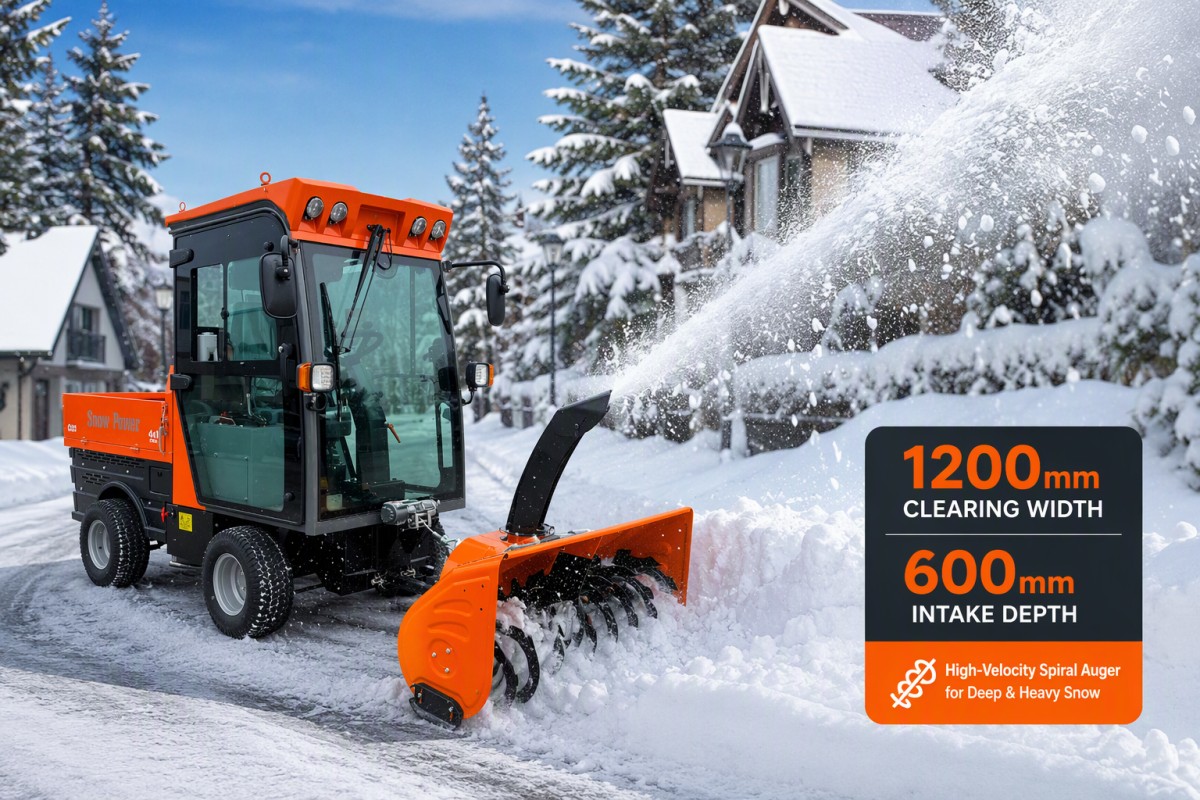 VOER 4WD140 多功能四驱扫雪机，可更换属具