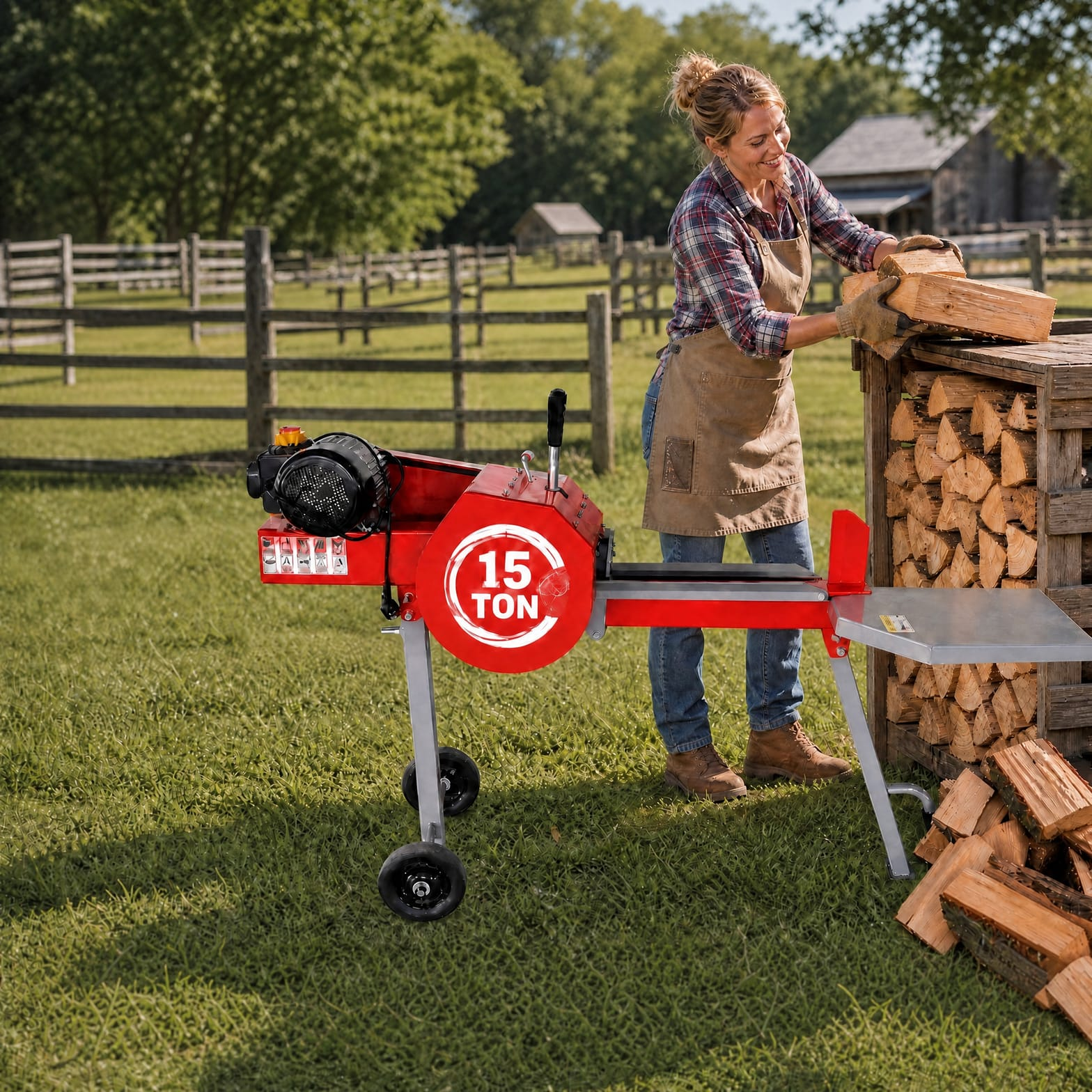VOER 15T Log Splitter Uses a 2-Second Cycle for Winter Firewood Preparation VOER 15T Log Splitter Uses a 2-Second Cycle for Winter Firewood Preparation