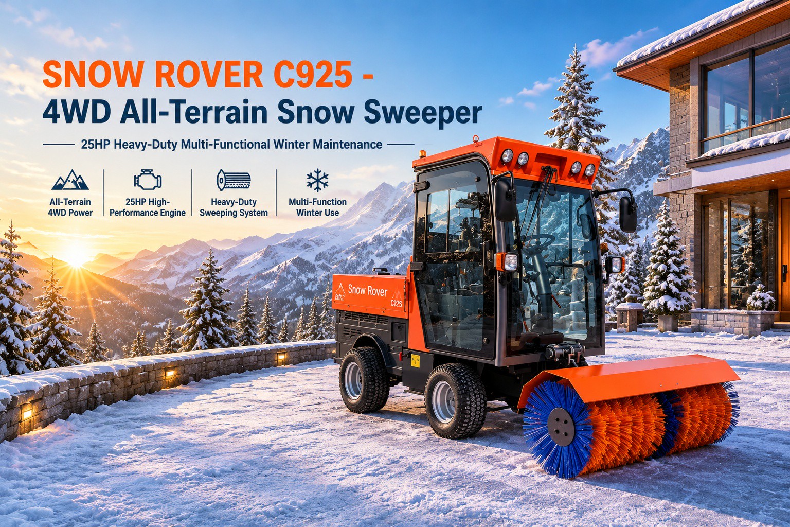VOER 4WD140 Brings Four-Wheel-Drive Flexibility to Winter Snow Clearing VOER 4WD140 Brings Four-Wheel-Drive Flexibility to Winter Snow Clearing