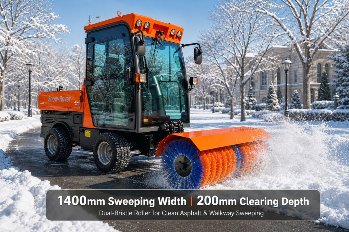 02_4WD140_1400mm滚刷扫雪实拍_Snow_Sweeping 02_4WD140_1400mm滚刷扫雪实拍_Snow_Sweeping