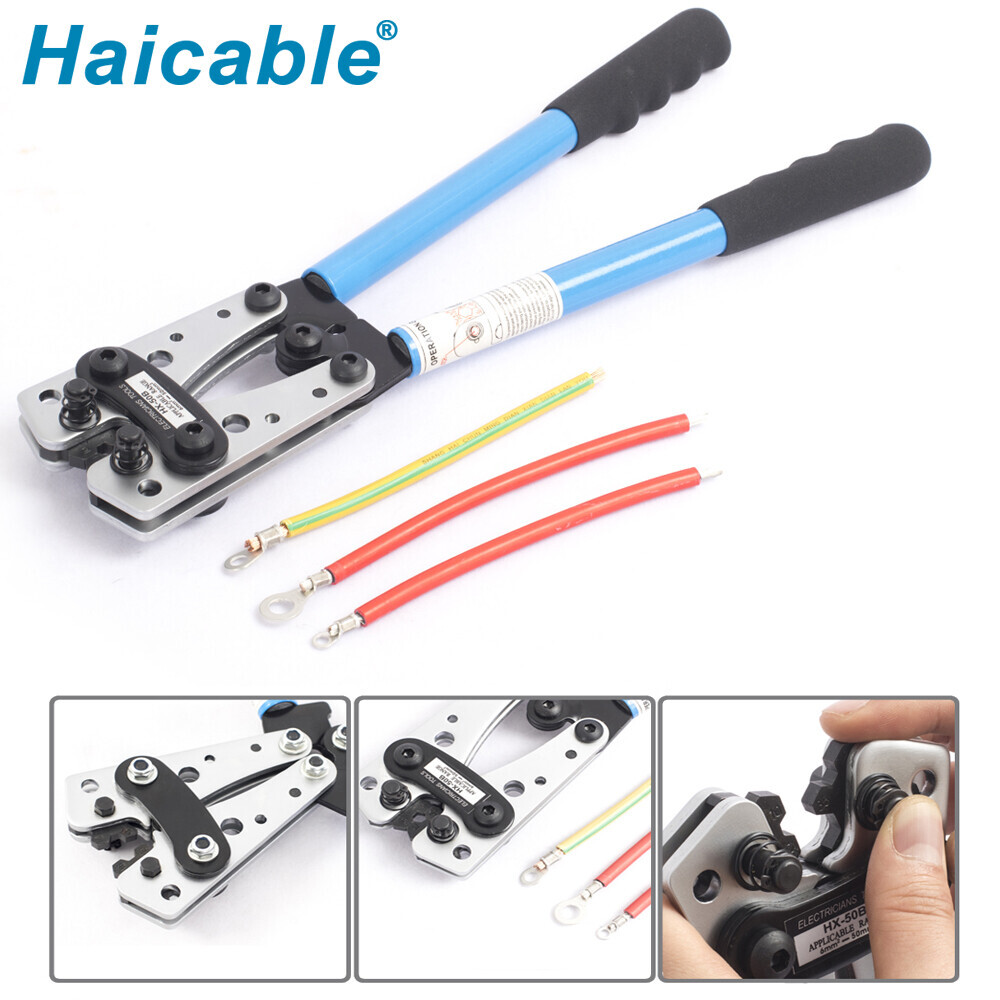 Non-insulated connectors and cable lugs Crimping Tool HX-50B