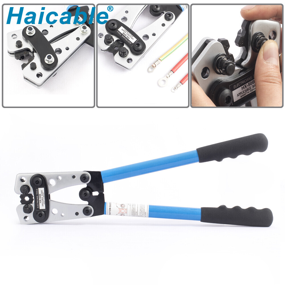 Non-insulated connectors and cable lugs Crimping Tool HX-50B