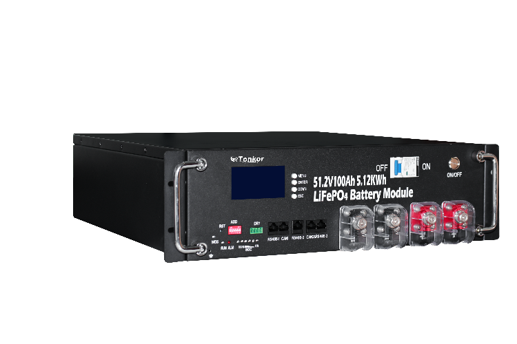 TonKor LR51.2-100 5.12kWh 51.2V LiFePO4 Battery Module with LCD Display and CAN RS485 BMS