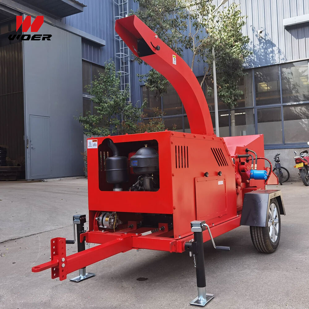 Automatic Feed High Quality Diesel Three Point Wood Drum Chipper Forest