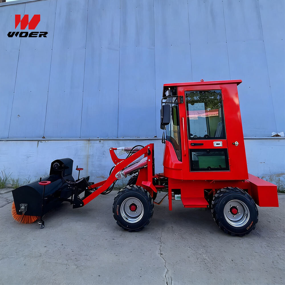 Electric Mini Loader with Cabin and Snow Blower Attachment | Zero Emission Compact Loader for Snow Removal Electric Mini Loader with Cabin and Snow Blower Attachment | Zero Emission Compact Loader for Snow Removal